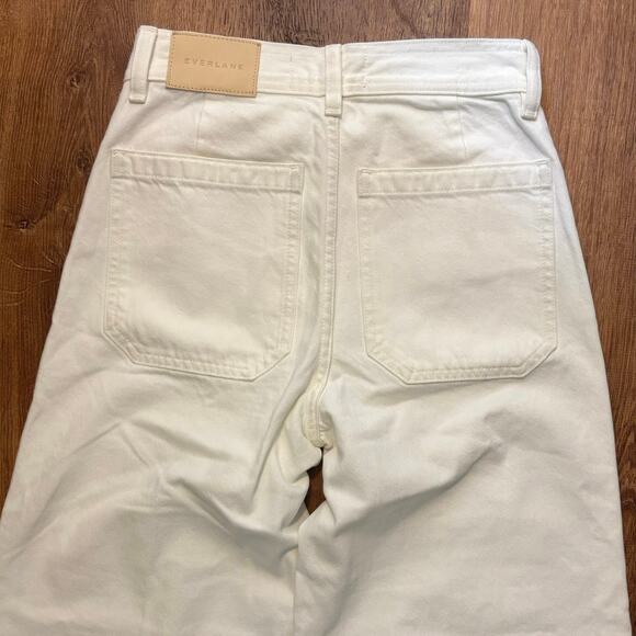 NWOT Everlane The Mariner Wide Leg Cropped Jean In Frayed Hem Bone Size 23 - Picture 10 of 10